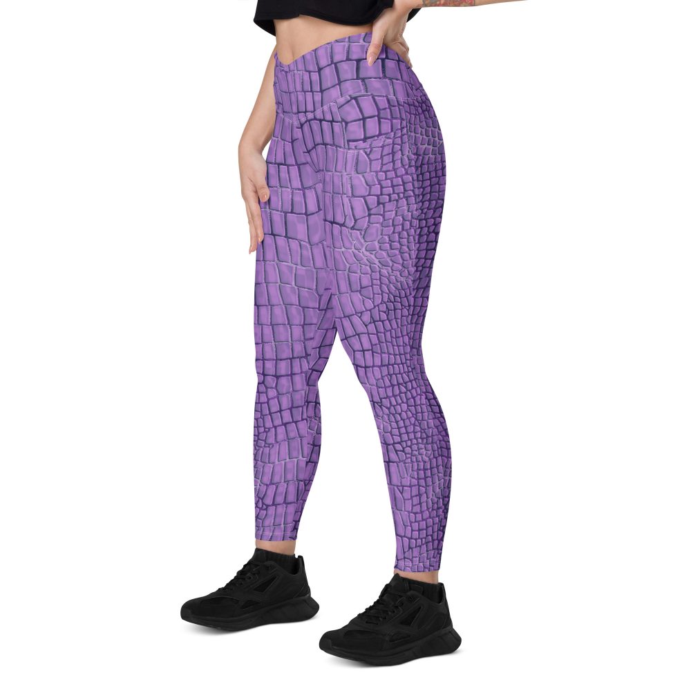 Randall Costume Purple Lizard Dragon Reptile Crossover leggings with pockets - Image 12