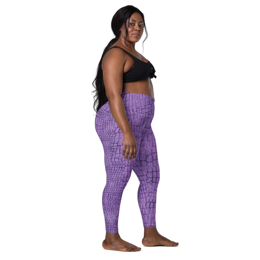 Randall Costume Purple Lizard Dragon Reptile Crossover leggings with pockets - Image 5