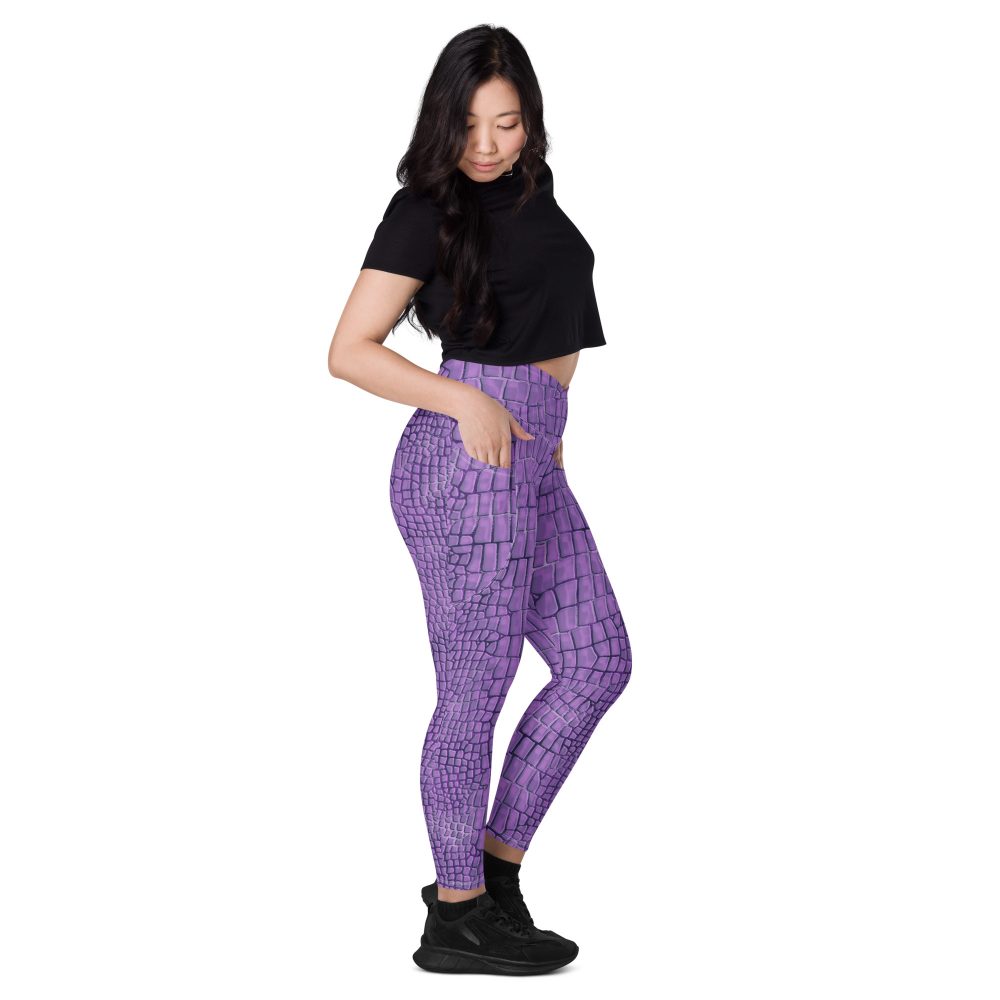 Randall Costume Purple Lizard Dragon Reptile Crossover leggings with pockets - Image 6