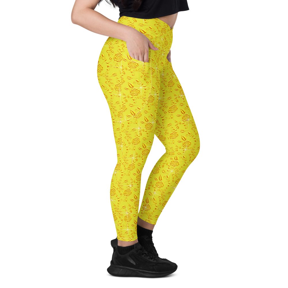 Snow White Costume Princess Cosplay Halloween Crossover leggings with pockets