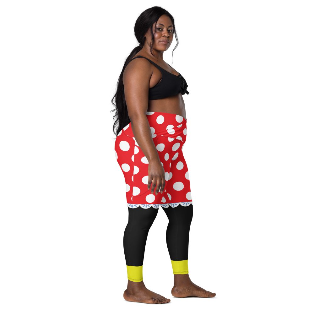 Mouse Costume Red White Polka Dot Crossover leggings with pockets - Image 4