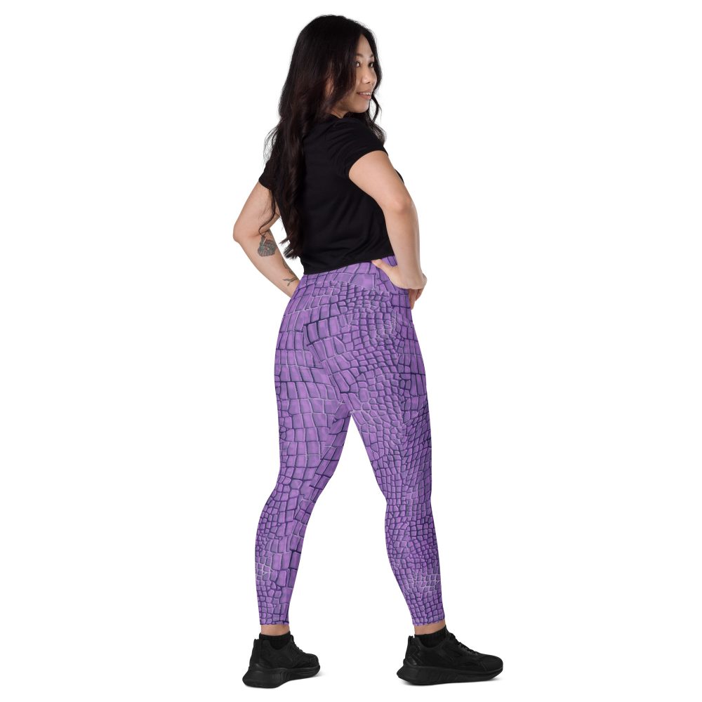 Randall Costume Purple Lizard Dragon Reptile Crossover leggings with pockets - Image 7