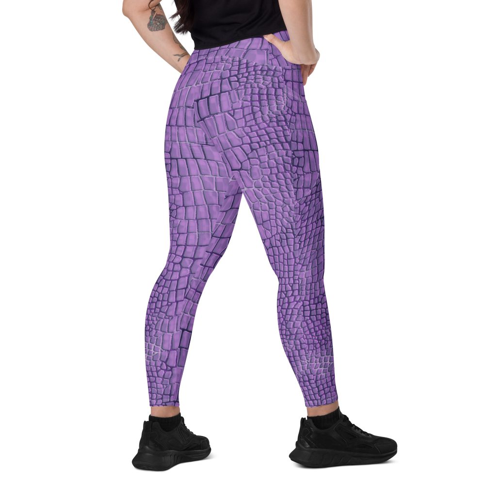 Randall Costume Purple Lizard Dragon Reptile Crossover leggings with pockets - Image 8