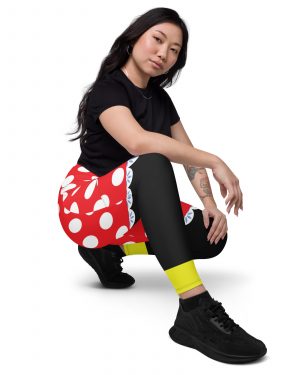 Mouse Costume Red White Polka Dot Crossover leggings with pockets