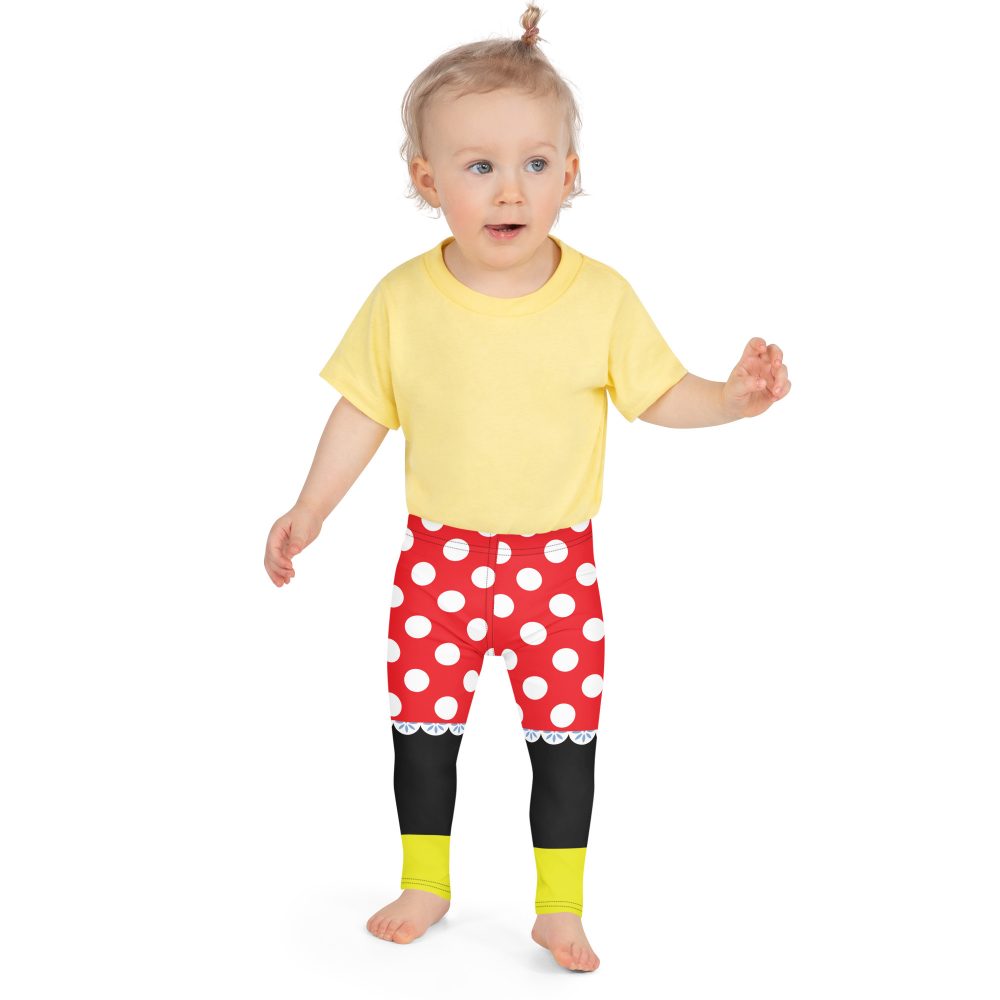 Mouse Costume Red White Polka Dot Kid's Leggings - Image 6