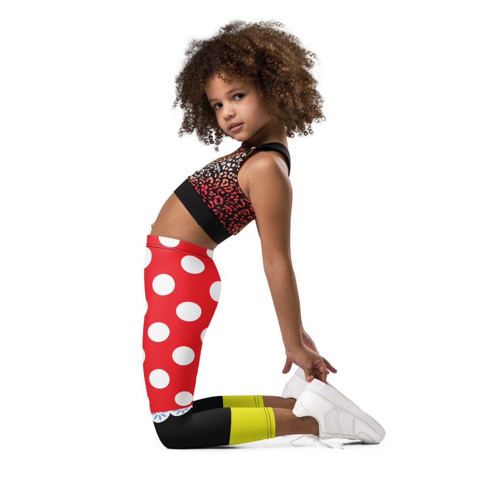 Mouse Costume Red White Polka Dot Kid's Leggings - Image 4