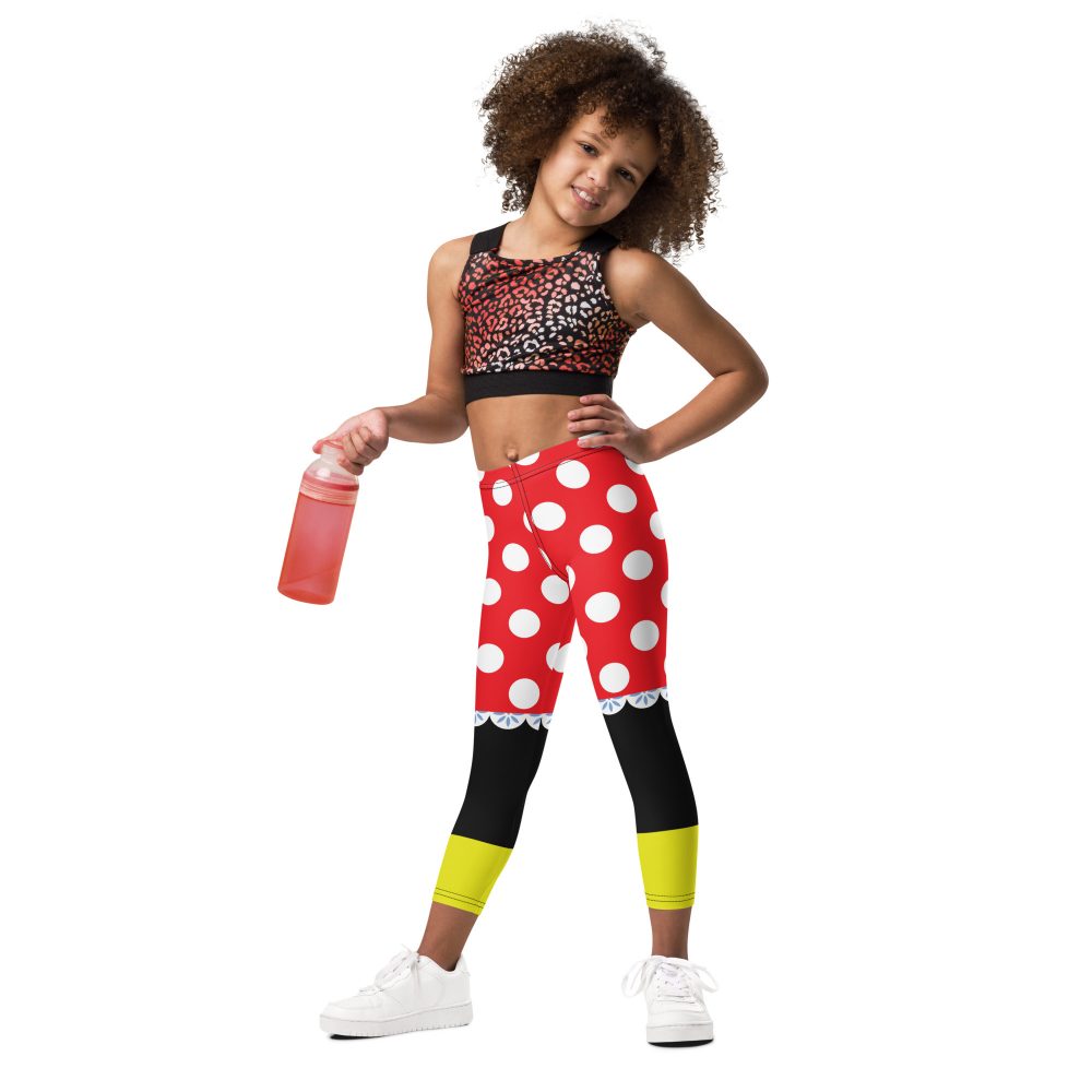 Mouse Costume Red White Polka Dot Kid's Leggings - Image 3