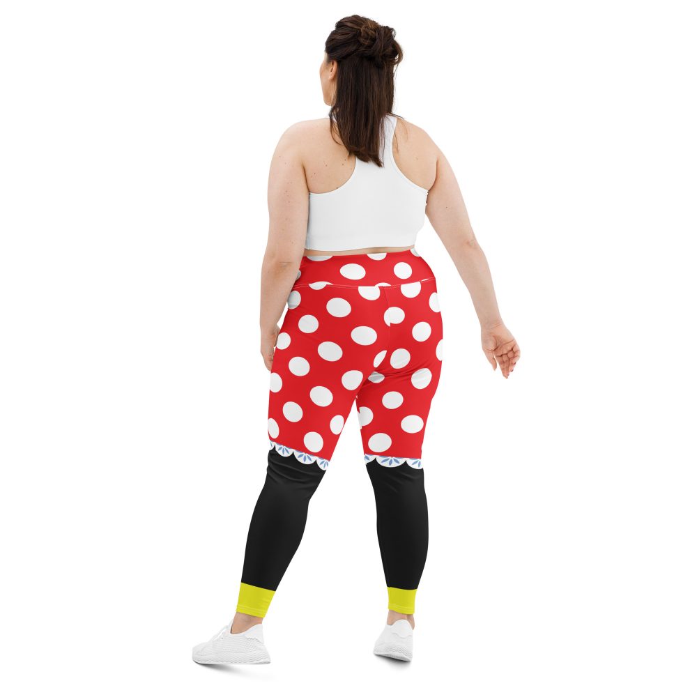 Mouse Costume Red White Polka Dot Plus Size Leggings - Image 4