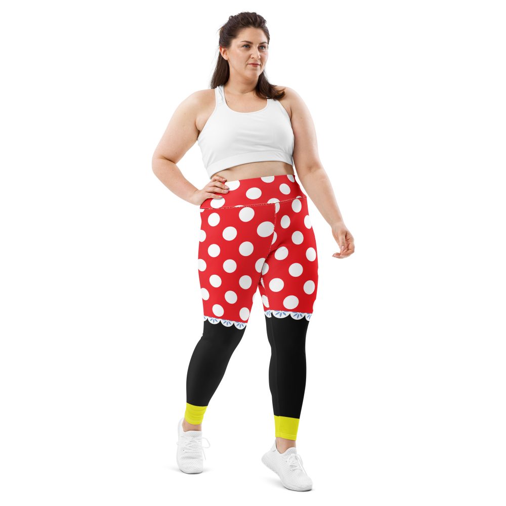 Mouse Costume Red White Polka Dot Plus Size Leggings - Image 2