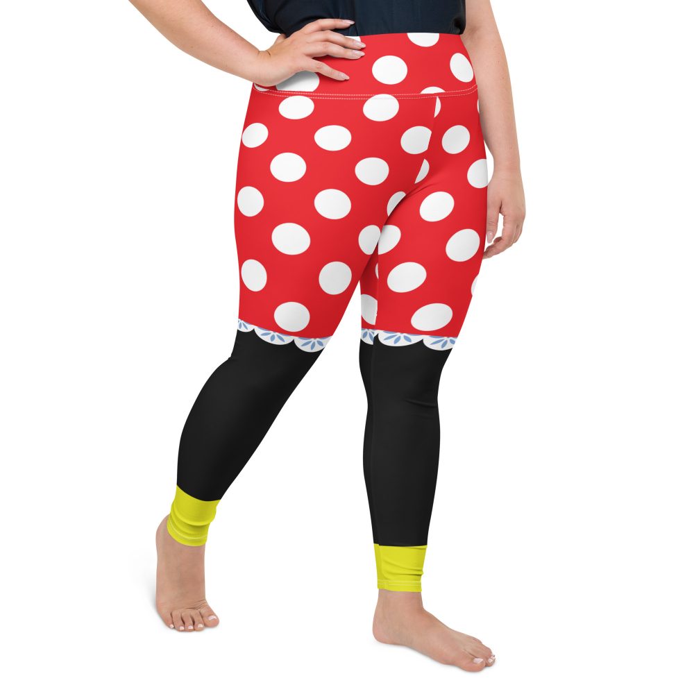 Mouse Costume Red White Polka Dot Plus Size Leggings - Image 6