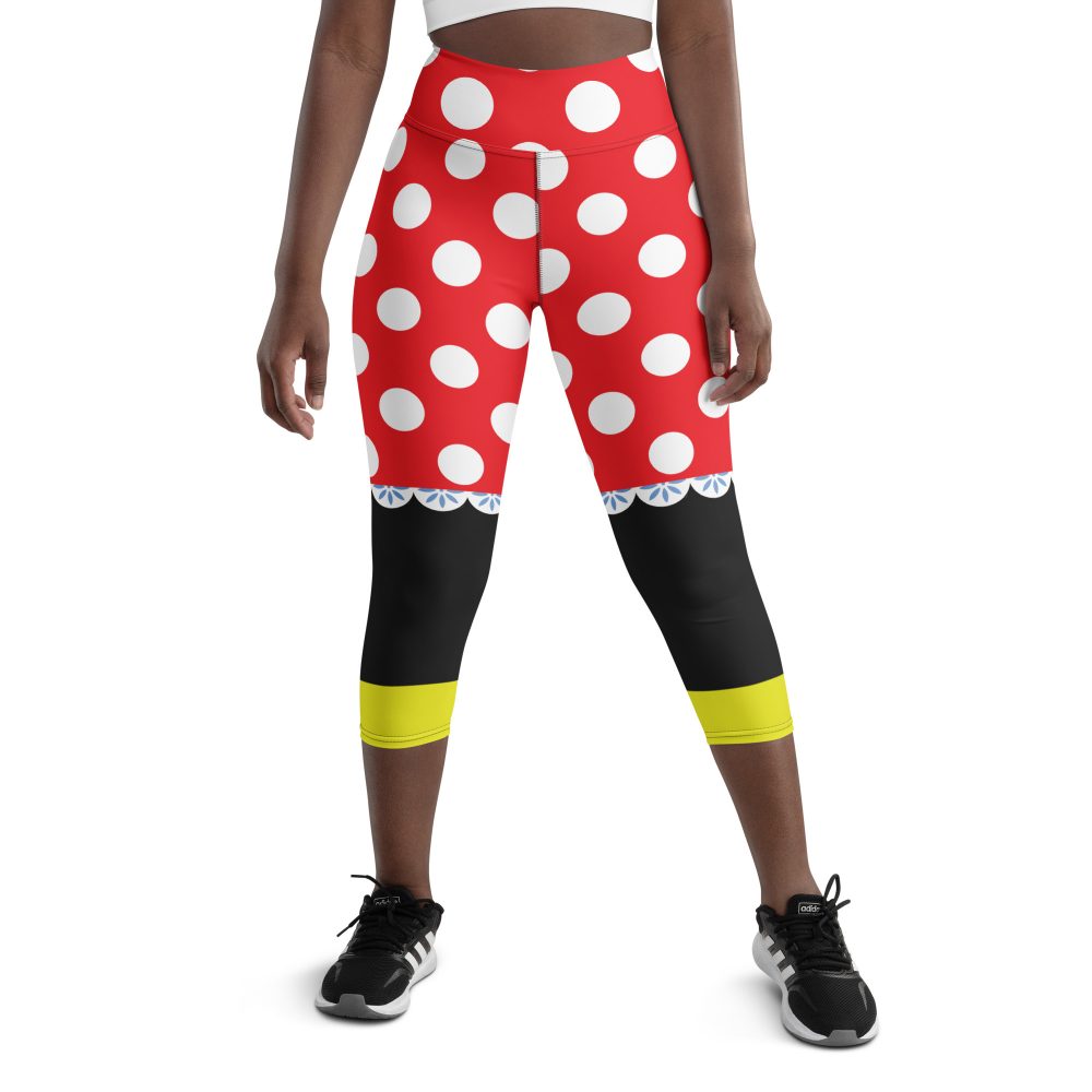 Mouse Costume Red White Polka Dot Yoga Capri Leggings