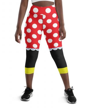 Mouse Costume Red White Polka Dot Yoga Capri Leggings