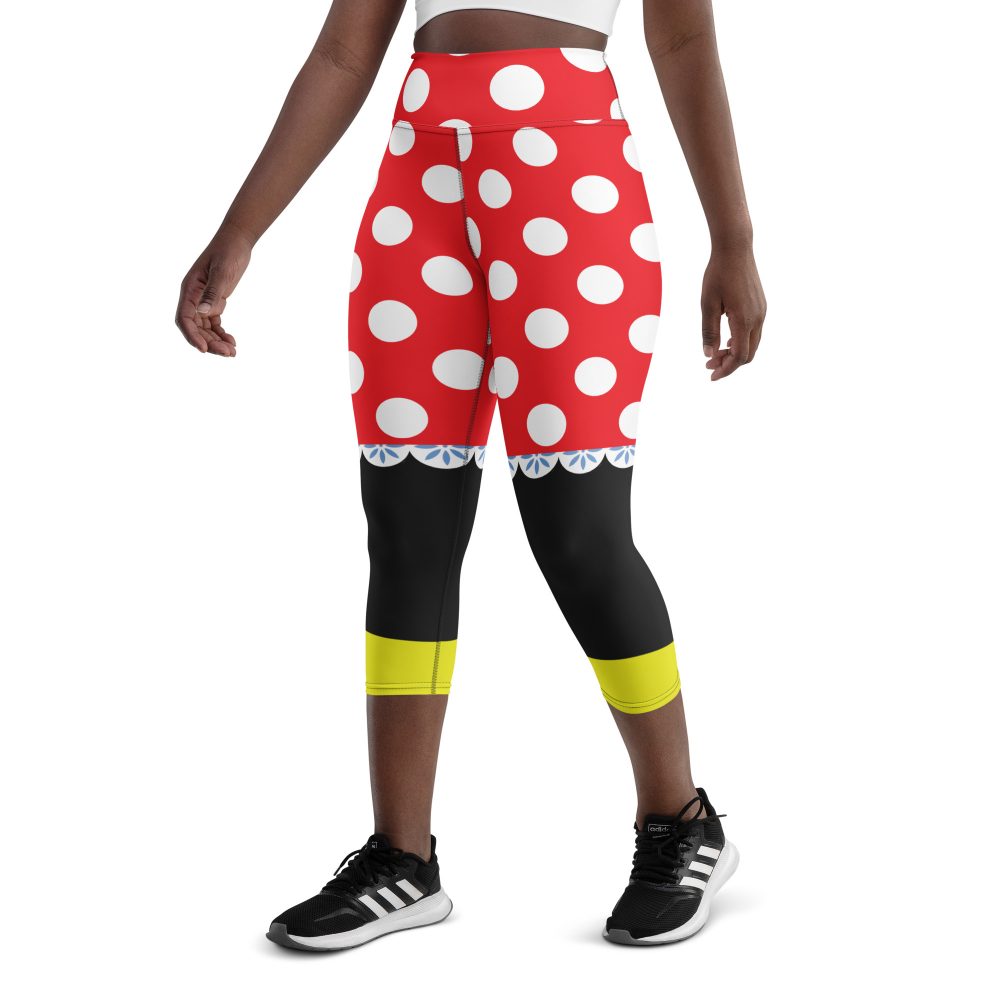 Mouse Costume Red White Polka Dot Yoga Capri Leggings - Image 6