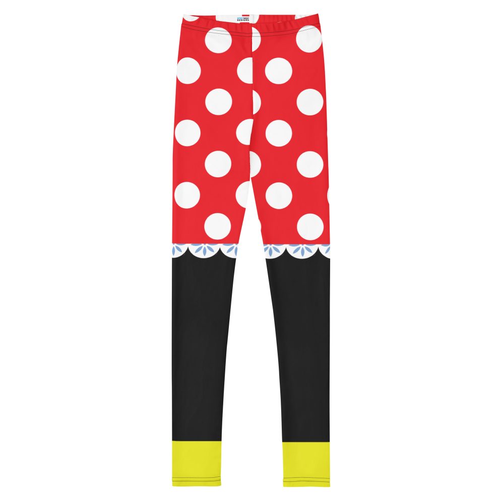 Mouse Costume Red White Polka Dot Youth Leggings - Image 3