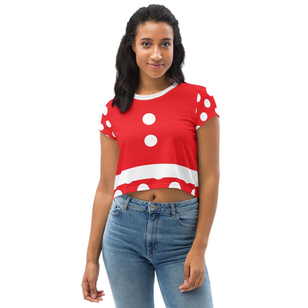 Mouse Costume Red White Polka Dot Crop Tee