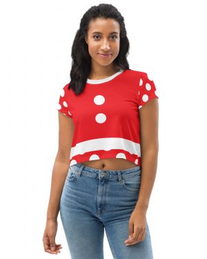 Mouse Costume Red White Polka Dot Crop Tee