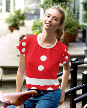 Mouse Costume Red White Polka Dot Crop Tee