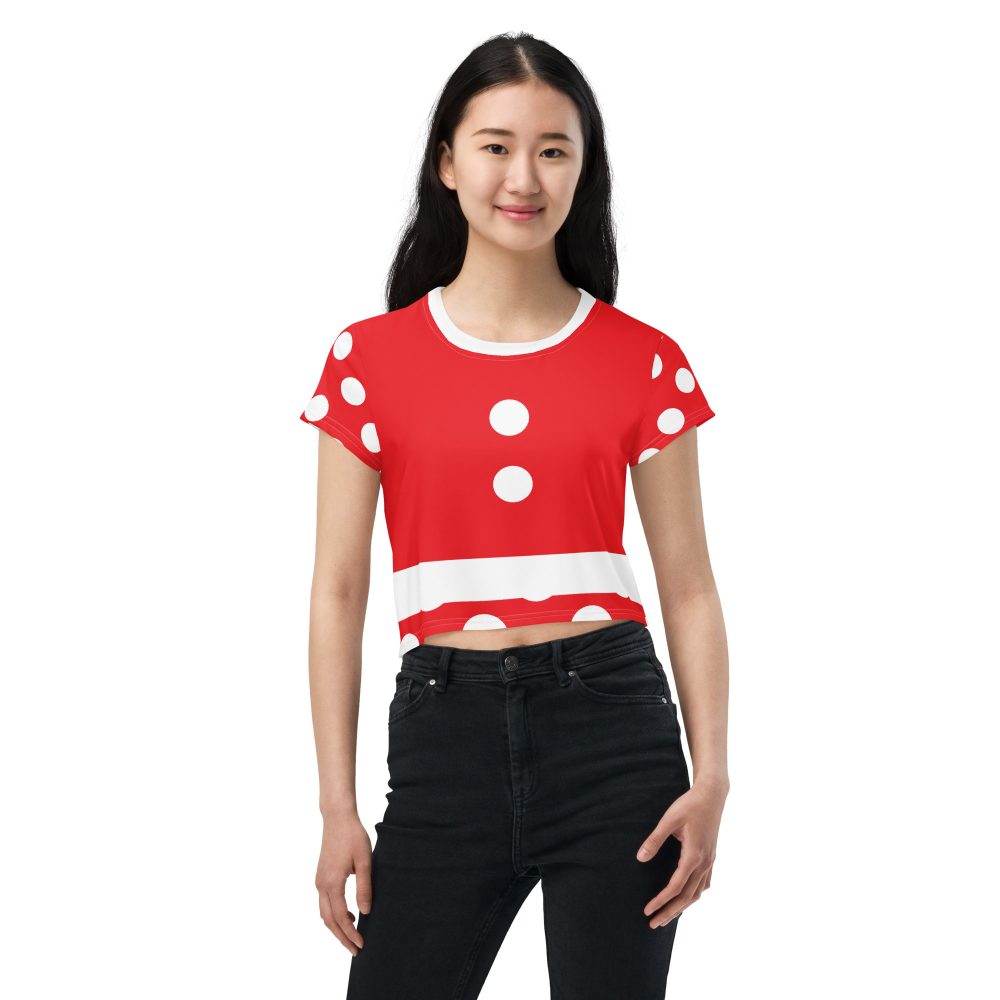 Mouse Costume Red White Polka Dot Crop Tee - Image 3