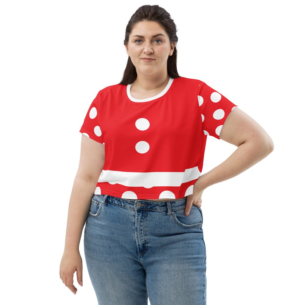 Mouse Costume Red White Polka Dot Crop Tee - Image 4