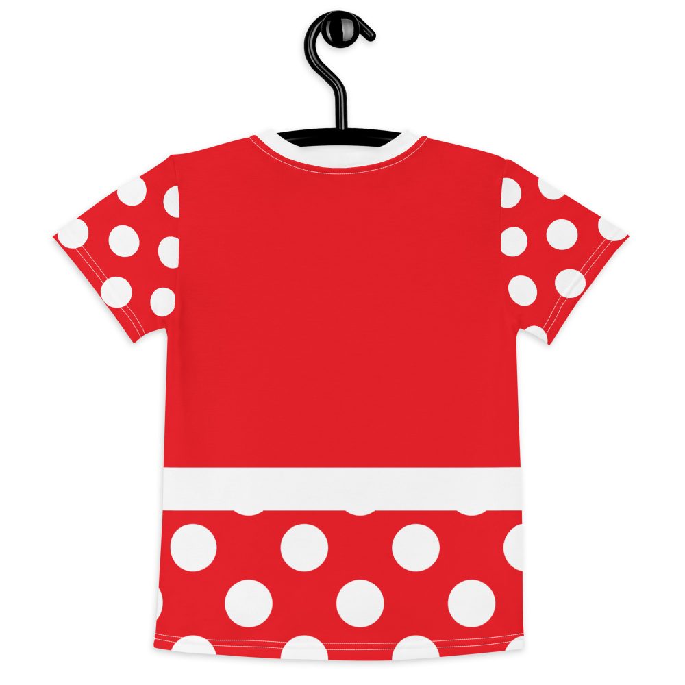 Mouse Costume Red White Polka Dot Kids T-Shirt - Image 3