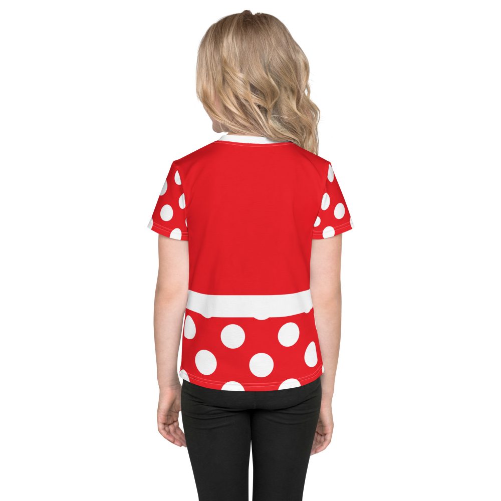 Mouse Costume Red White Polka Dot Kids T-Shirt - Image 4