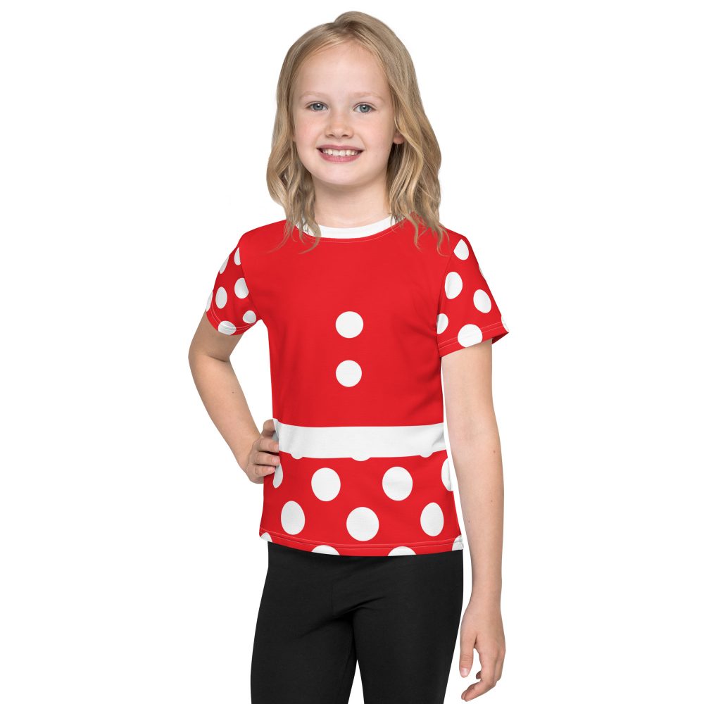 Mouse Costume Red White Polka Dot Kids T-Shirt