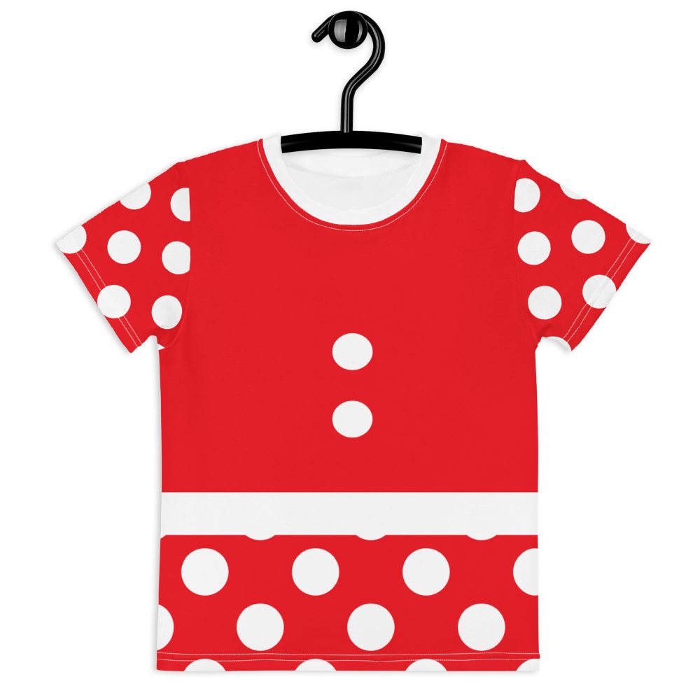 Mouse Costume Red White Polka Dot Kids T-Shirt - Image 2