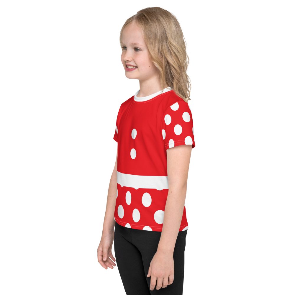 Mouse Costume Red White Polka Dot Kids T-Shirt - Image 6