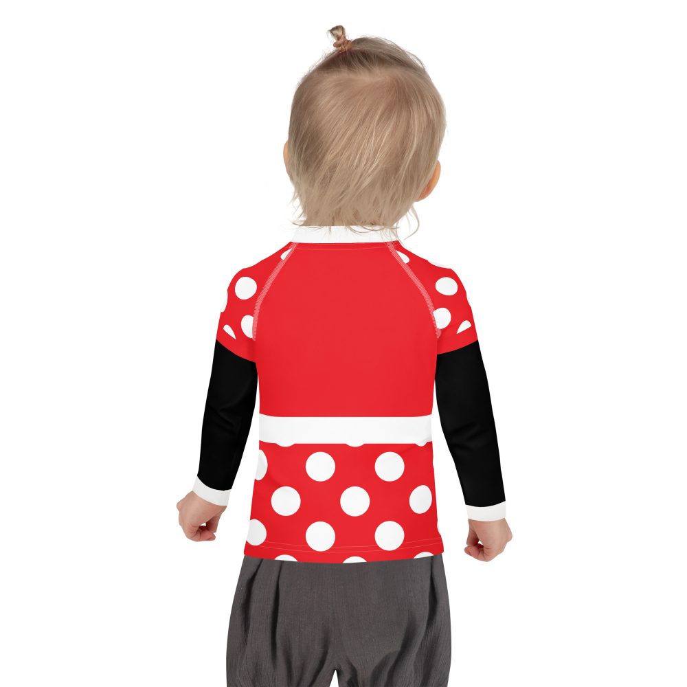 Mouse Costume Red White Polka Dot Kids Long Sleeve Shirt - Image 3