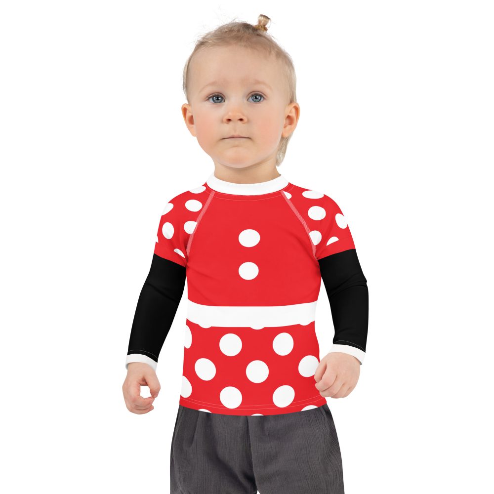 Mouse Costume Red White Polka Dot Kids Long Sleeve Shirt - Image 2