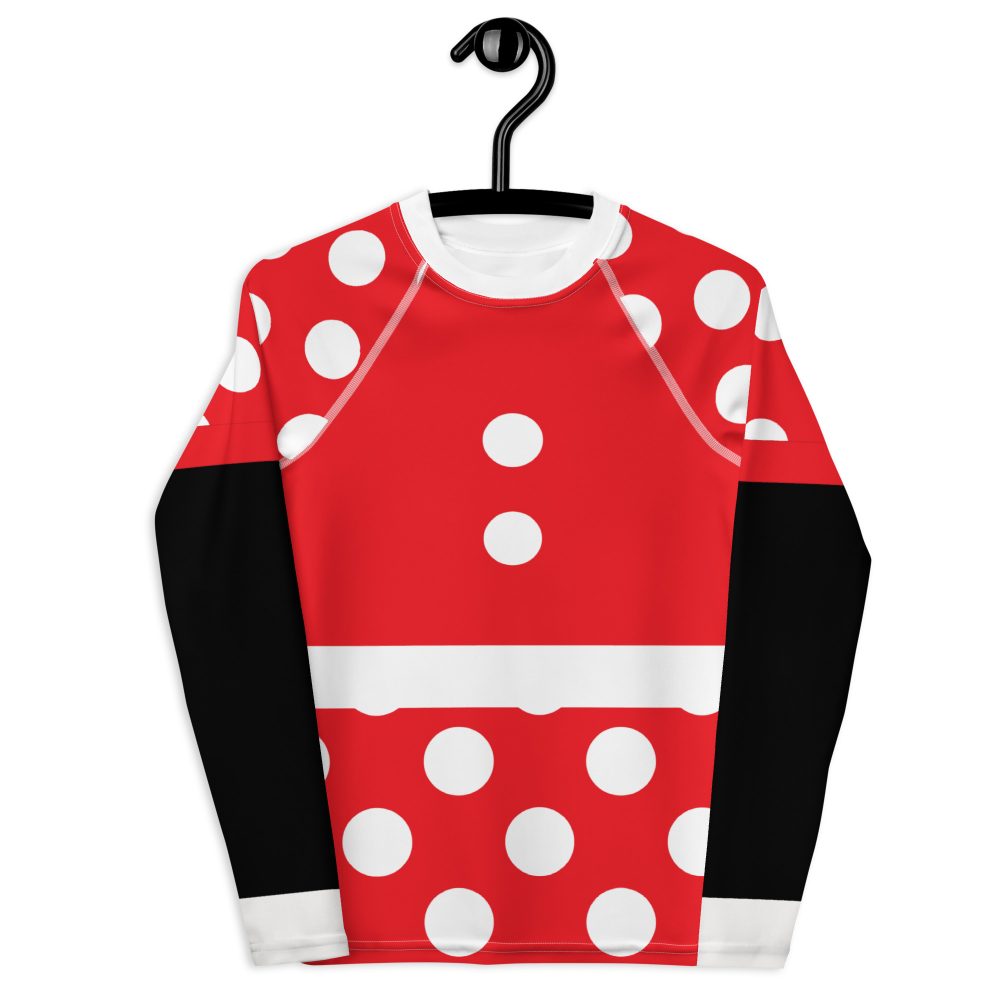 Mouse Costume Red White Polka Dot Youth Long Sleeve Shirt - Image 2