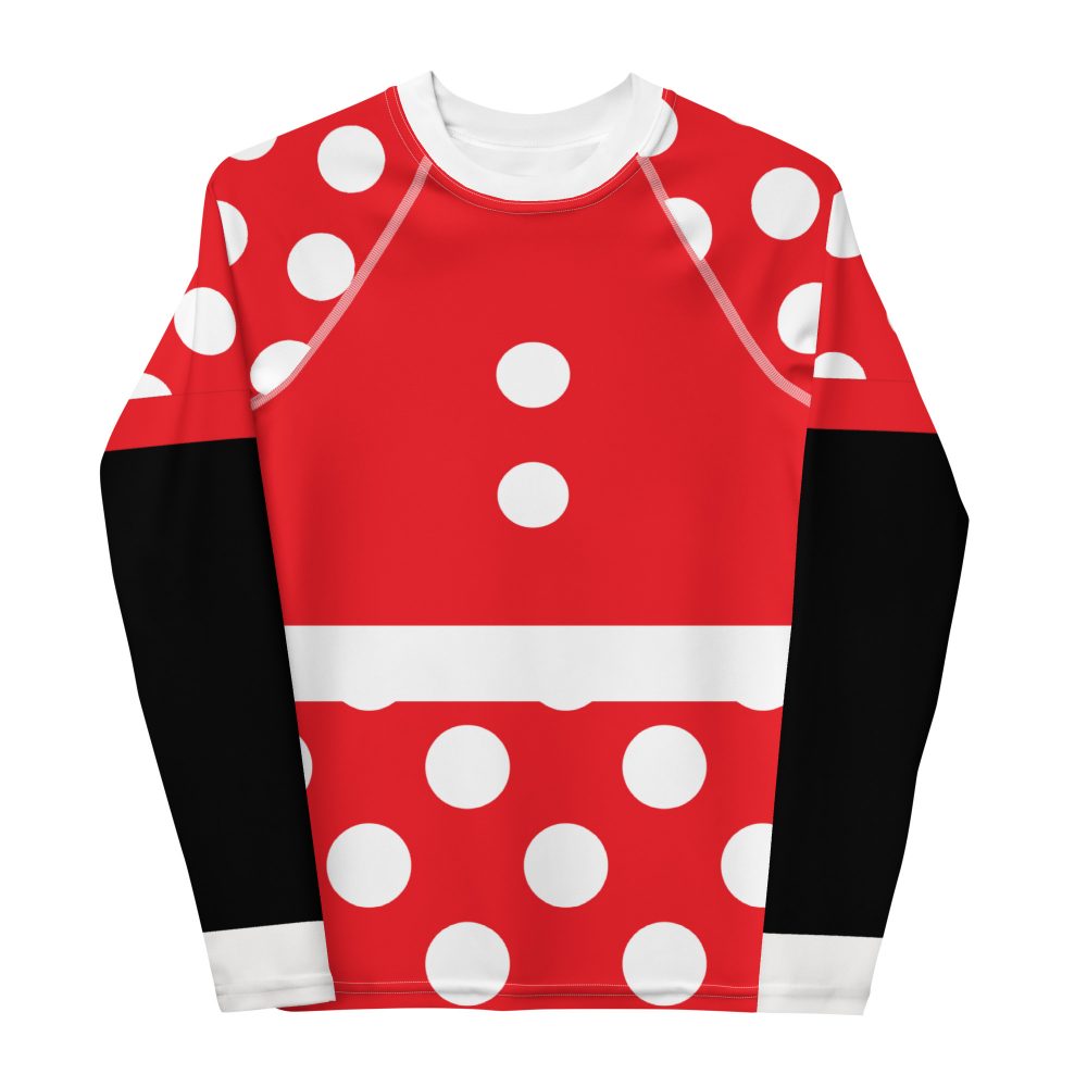 Mouse Costume Red White Polka Dot Youth Long Sleeve Shirt - Image 3