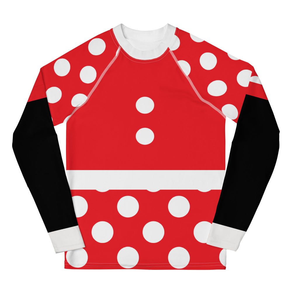 Mouse Costume Red White Polka Dot Youth Long Sleeve Shirt - Image 4