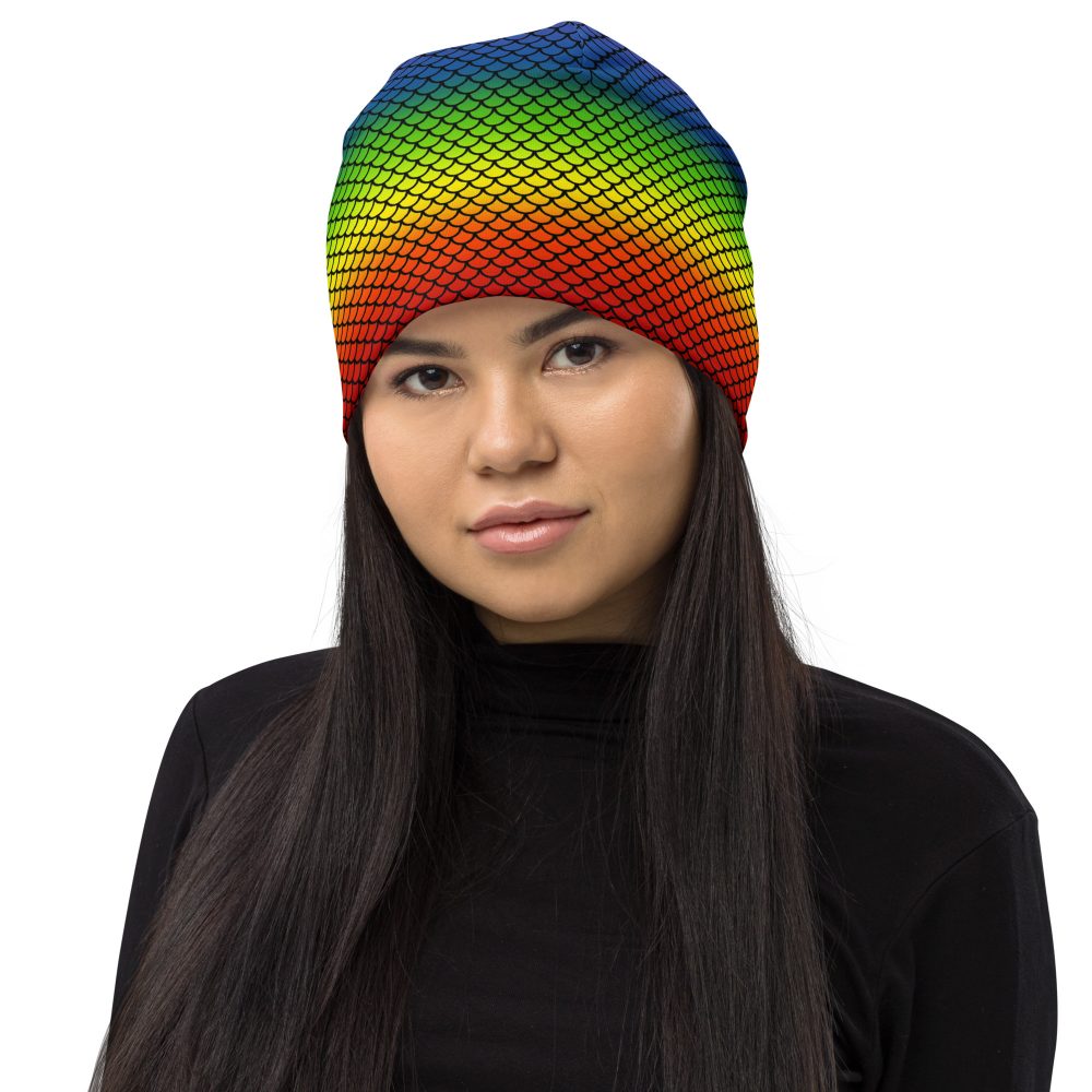 Rainbow Mermaid Double Layered Soft Beanie - Image 4