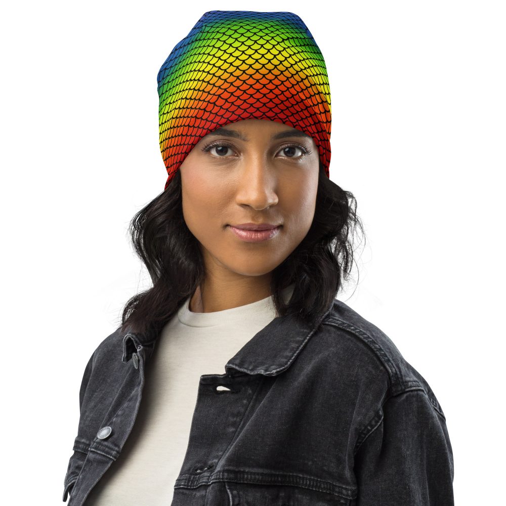 Rainbow Mermaid Double Layered Soft Beanie - Image 13