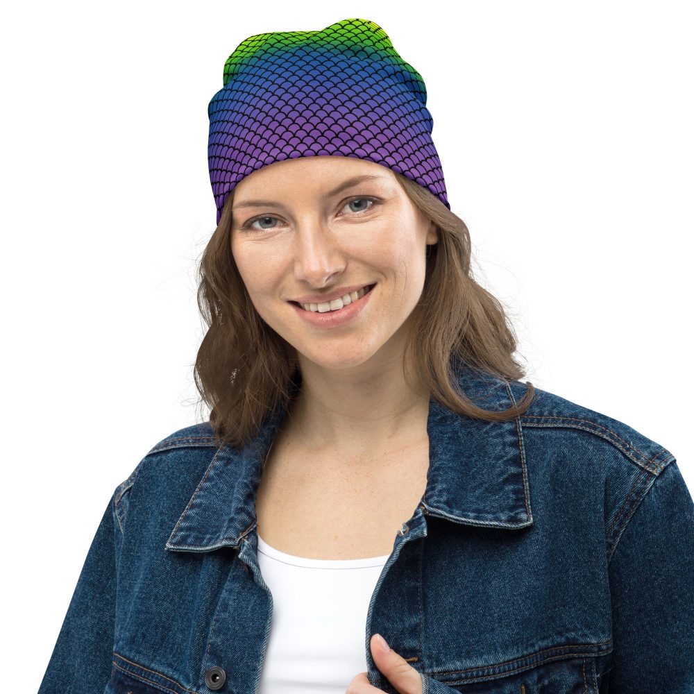 Rainbow Mermaid Double Layered Soft Beanie - Image 3