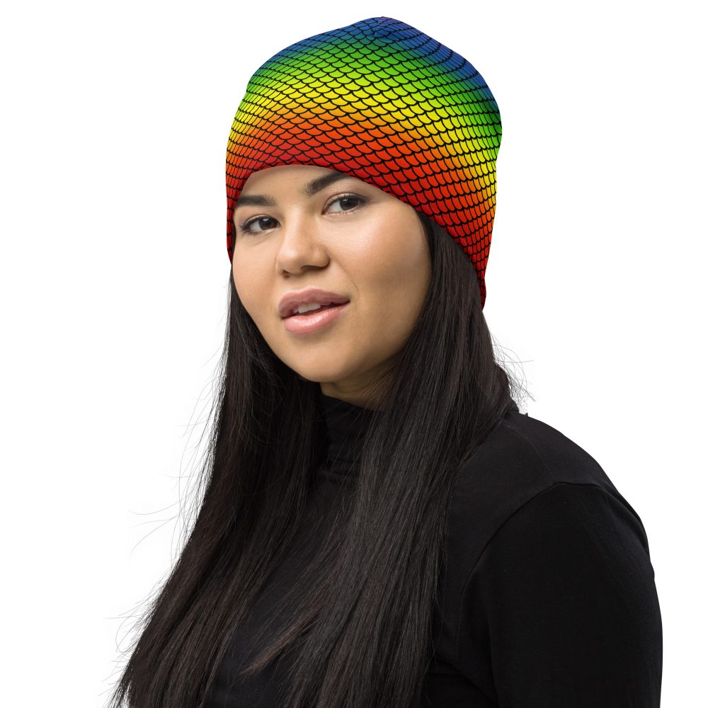 Rainbow Mermaid Double Layered Soft Beanie - Image 2