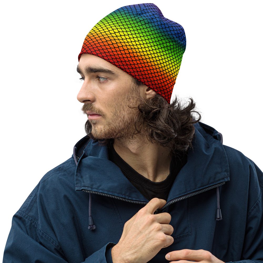 Rainbow Mermaid Double Layered Soft Beanie - Image 5