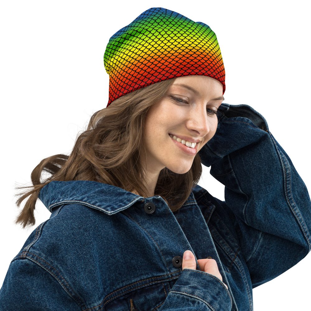 Rainbow Mermaid Double Layered Soft Beanie - Image 18