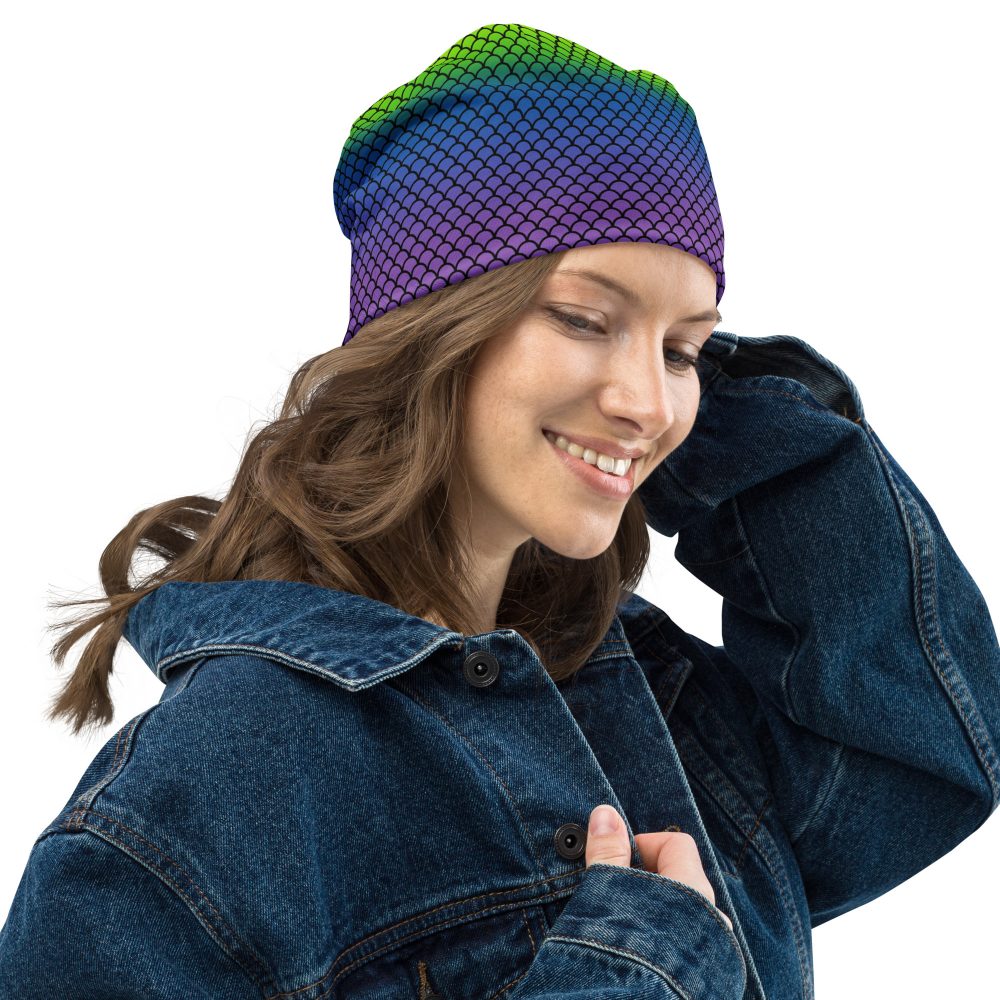 Rainbow Mermaid Double Layered Soft Beanie - Image 2