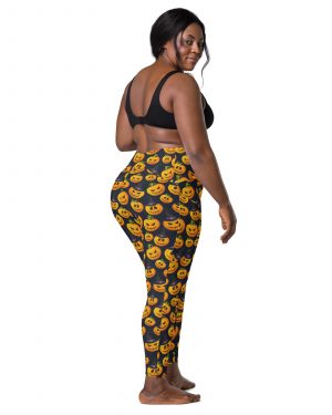 Halloween Pumpkin Crossover leggings with pockets