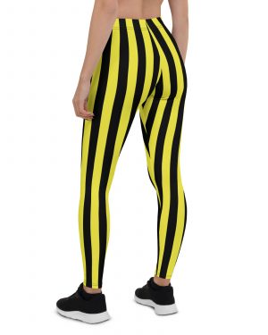 Yellow and Black Stripes Pirate Witch Goth Costume Striped Leggings