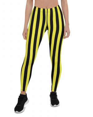 Yellow and Black Stripes Pirate Witch Goth Costume Striped Leggings