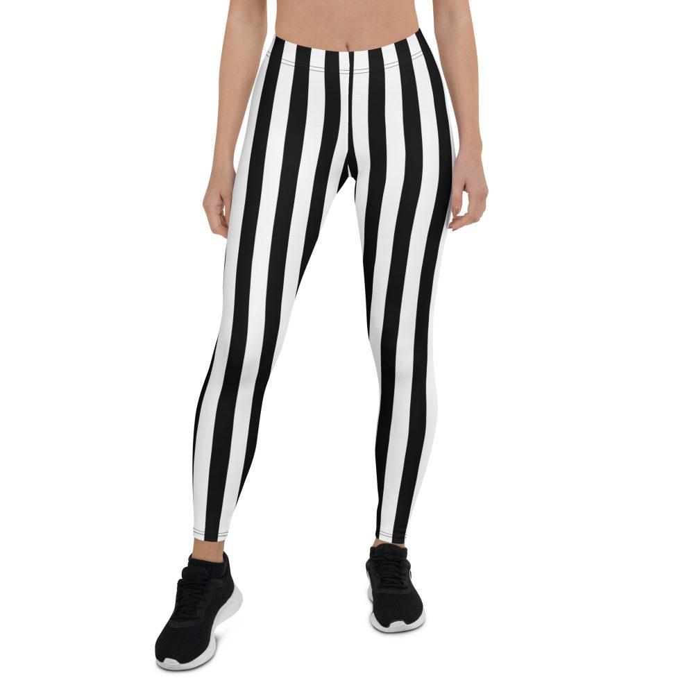 Black and White Stripes Pirate Witch Goth Costume Striped Leggings