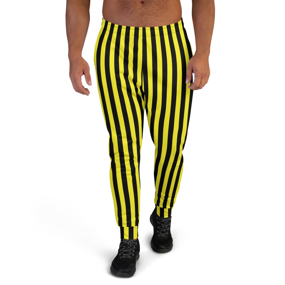 Yellow and Black Vertical Stripes Striped Men's Joggers