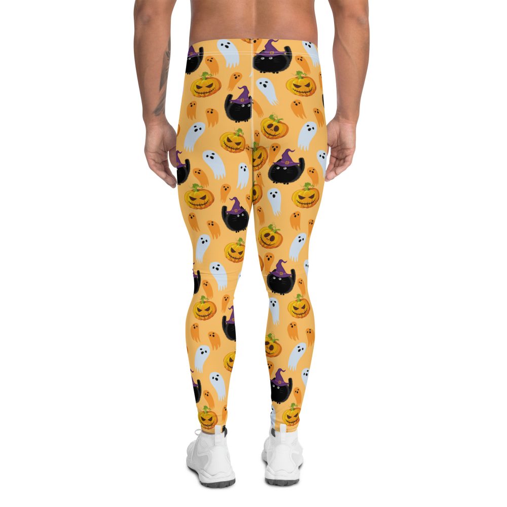 Halloween Cats Pumpkins Ghosts Men's Leggings - Image 2