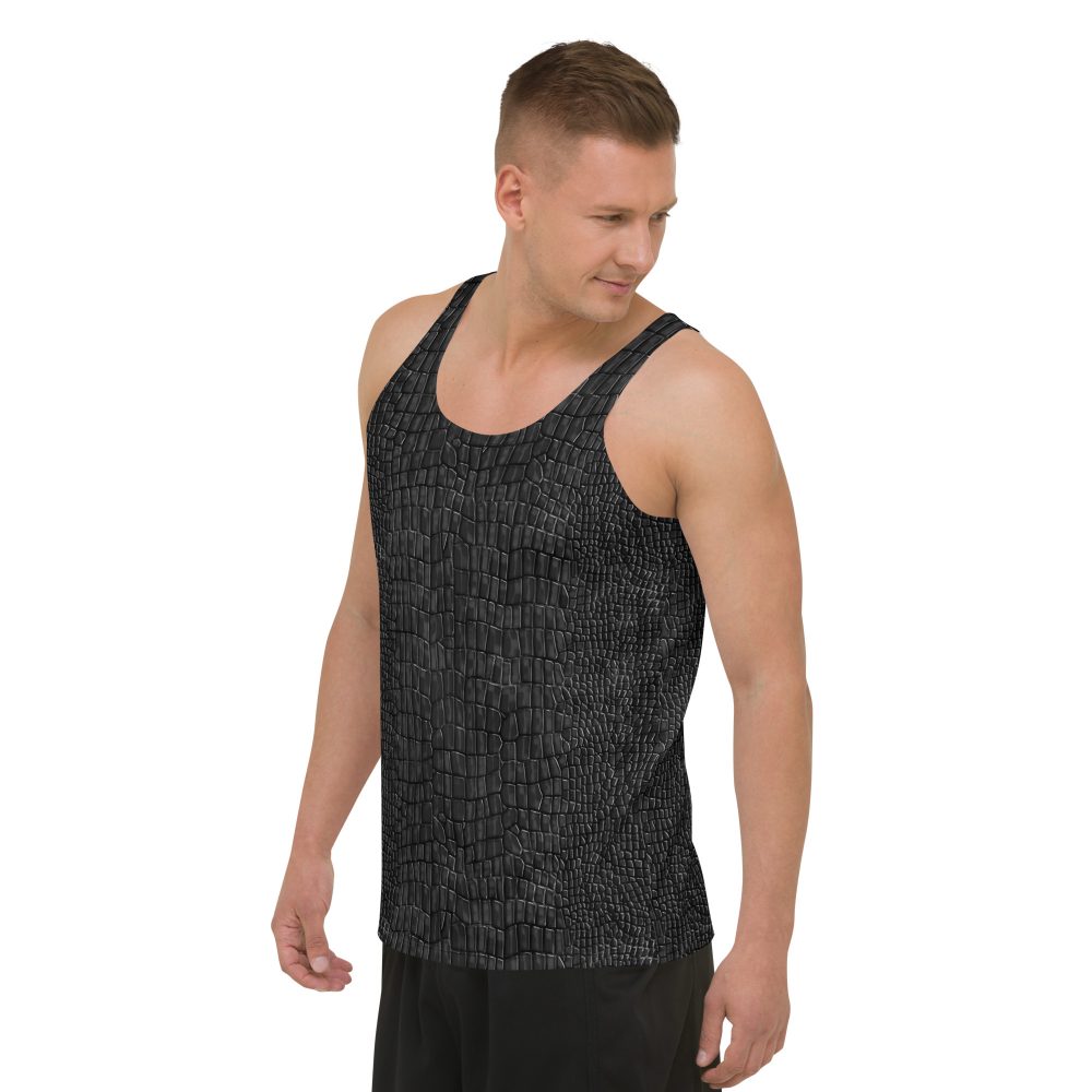 Black Lizard Dragon Scales Reptile Skin Cosplay Halloween Costume Unisex Tank Top - Image 2