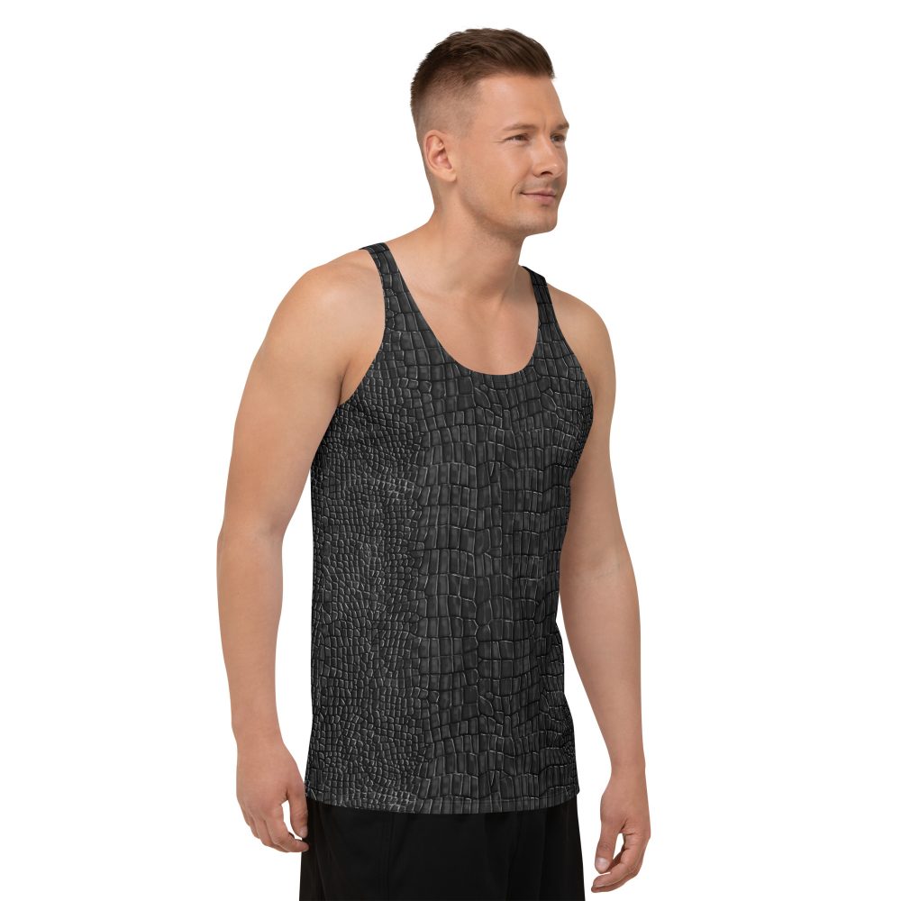 Black Lizard Dragon Scales Reptile Skin Cosplay Halloween Costume Unisex Tank Top - Image 3