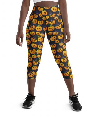 Halloween Pumpkins Yoga Capri Leggings