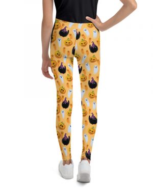 Pumpkin Ghost Cats Halloween Youth Leggings